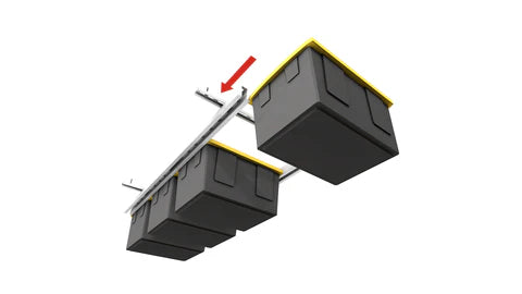 Bin/Tote Slide with Adjustable Rails