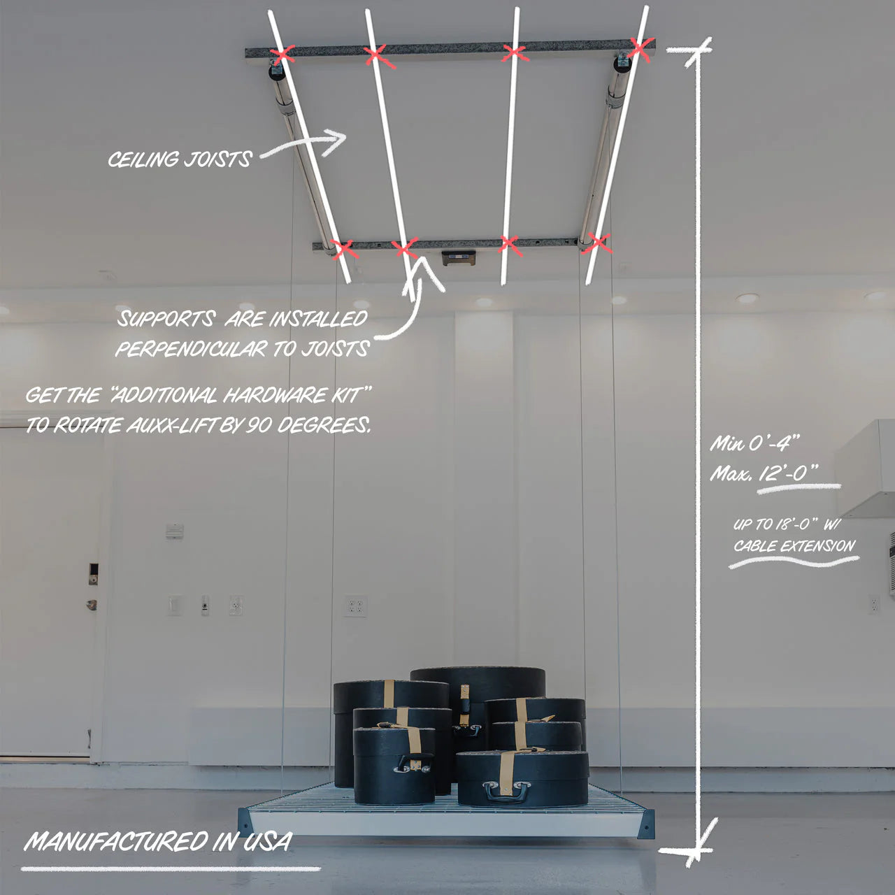 Push-button Garage Storage Lift